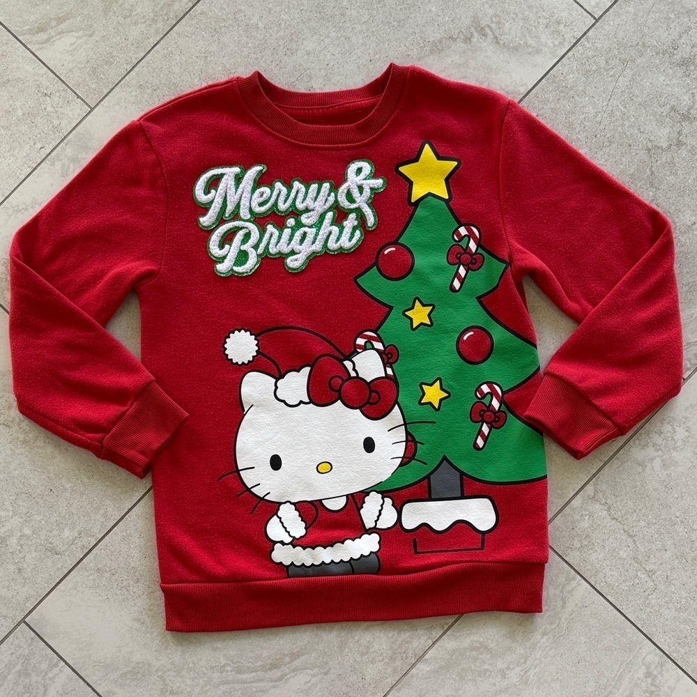 .Hello Kitty Christmas Red Sweatshirt for Kids